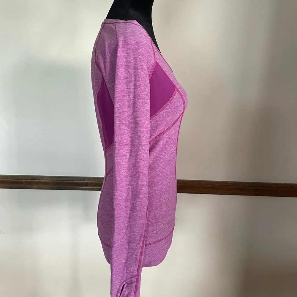 Lululemon Women's Pink Long Sleeve Athletic Top 6 Yoga Pilates Boho Y2K